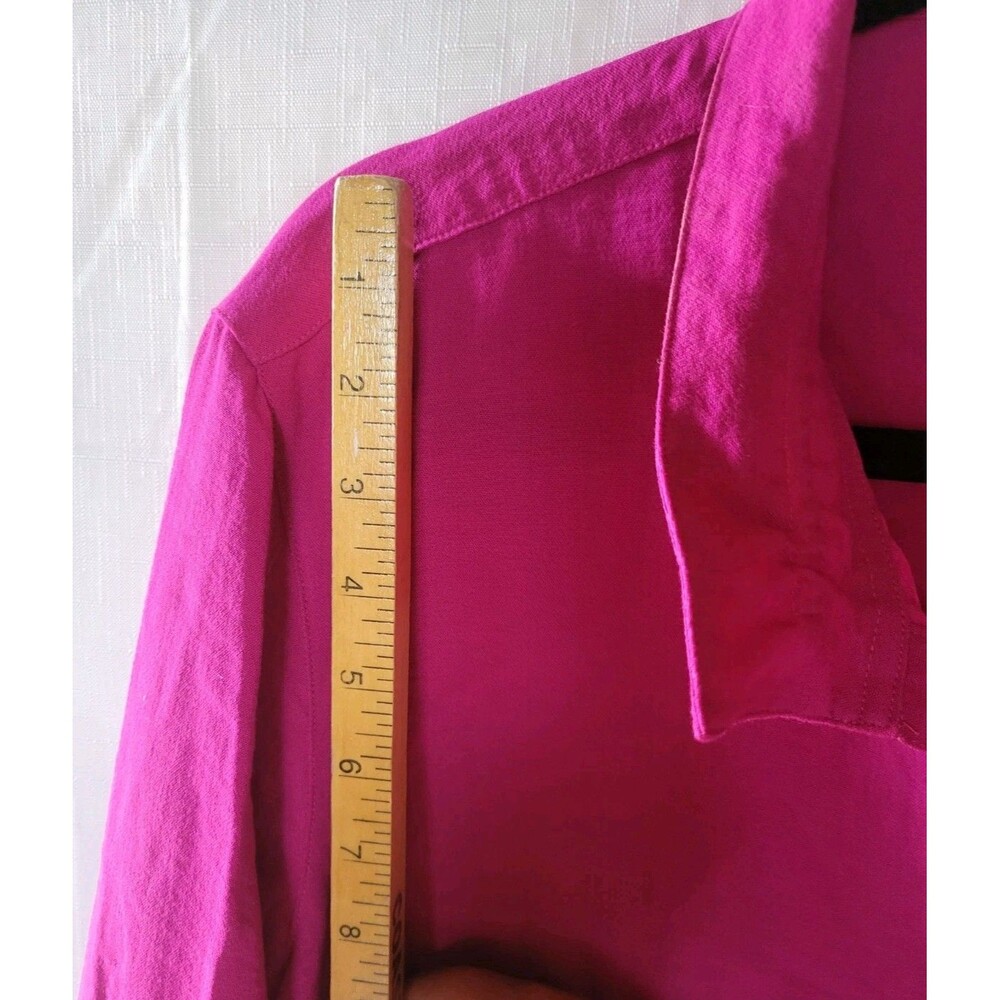 John Mark Tunic Women's XL Button Up Raspberry Boho Lagenlook - Picture 7 of 10